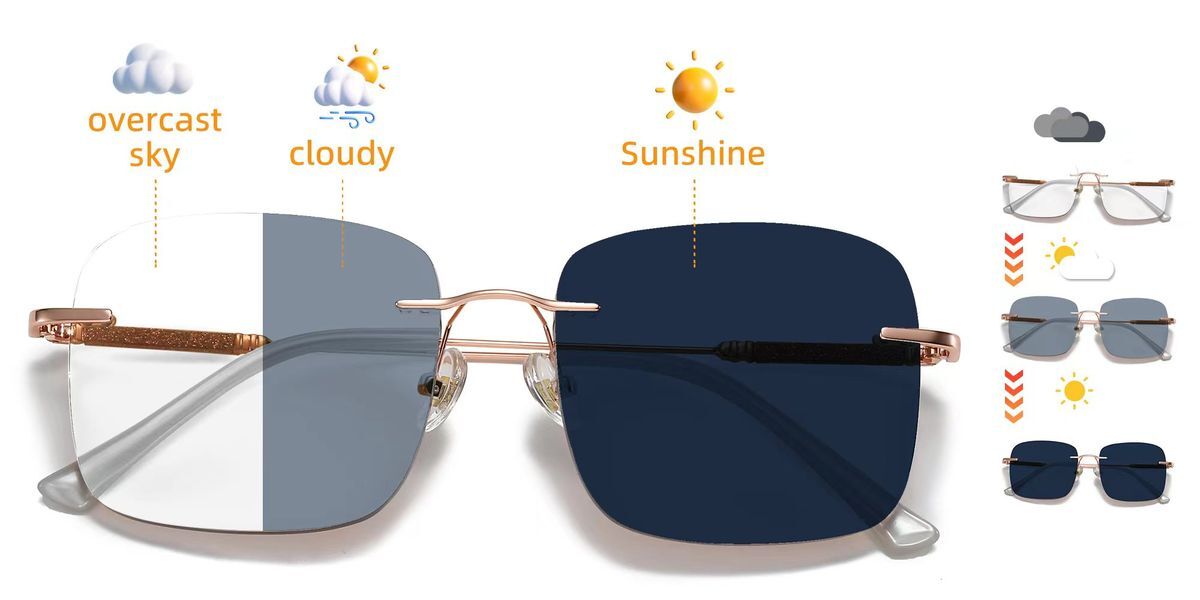 KEZVOR Rimless R126 M Photochromic Brown