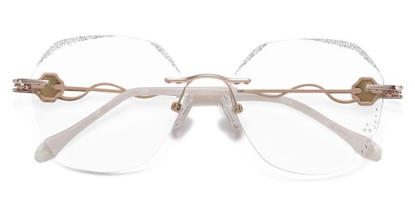 KEZVOR Rimless R131 RoseGold L