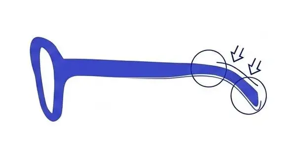 Warming earpieces and bending down for plastic frame glasses