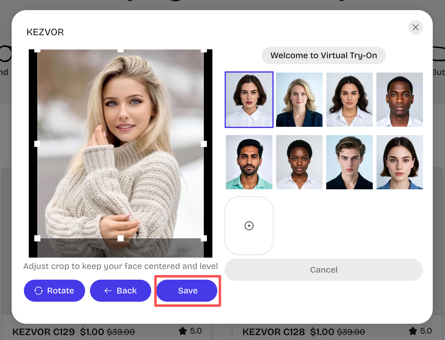 Step 5: Crop your face area and tap “Save”